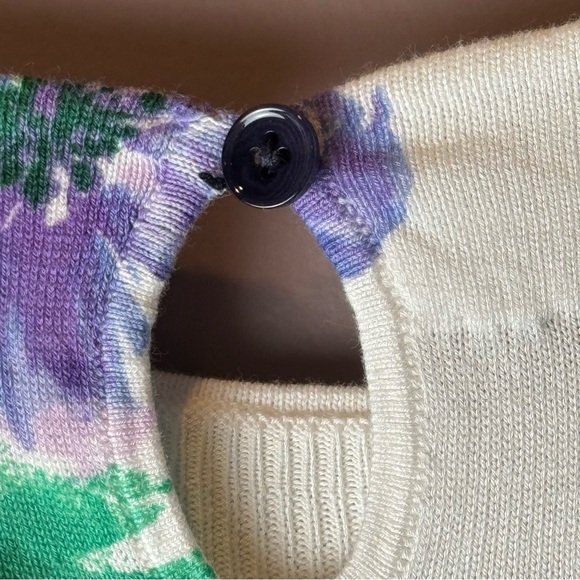 NWT Talbots Petites Purple Floral Stripes Short Sleeve Top XSP - Picture 9 of 13